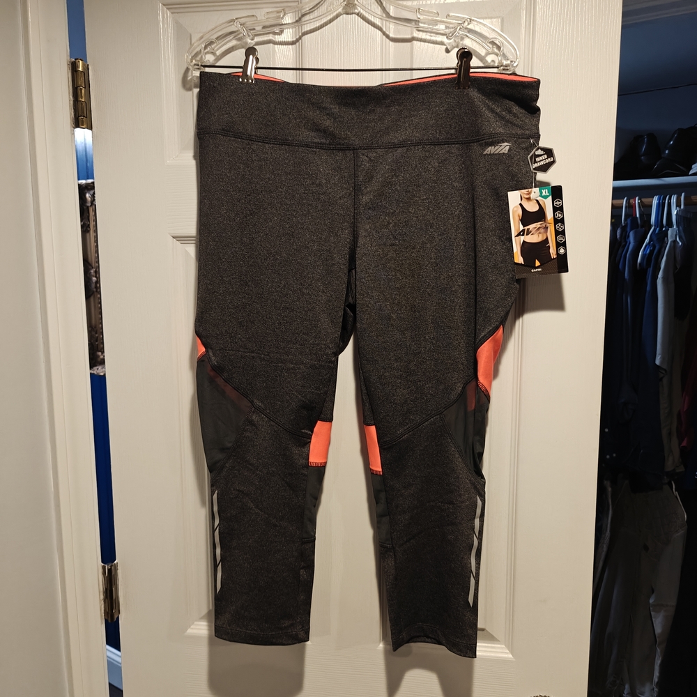 Avia Charcoal and Neon Orange Leggings
